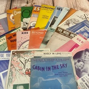 Set of 25 Vintage 1930s Sheet Music